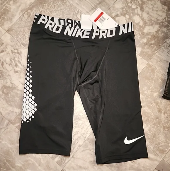New Nike Pro Baseball Slider Shorts Men's Size L Tight Fit CT2568 010 Black - Picture 1 of 3
